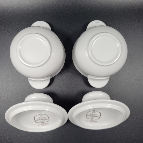 Noritake Progression Au Naturel‎ White Individual Casserole w/ Lid Set Lot of 2 - Picture 7 of 12